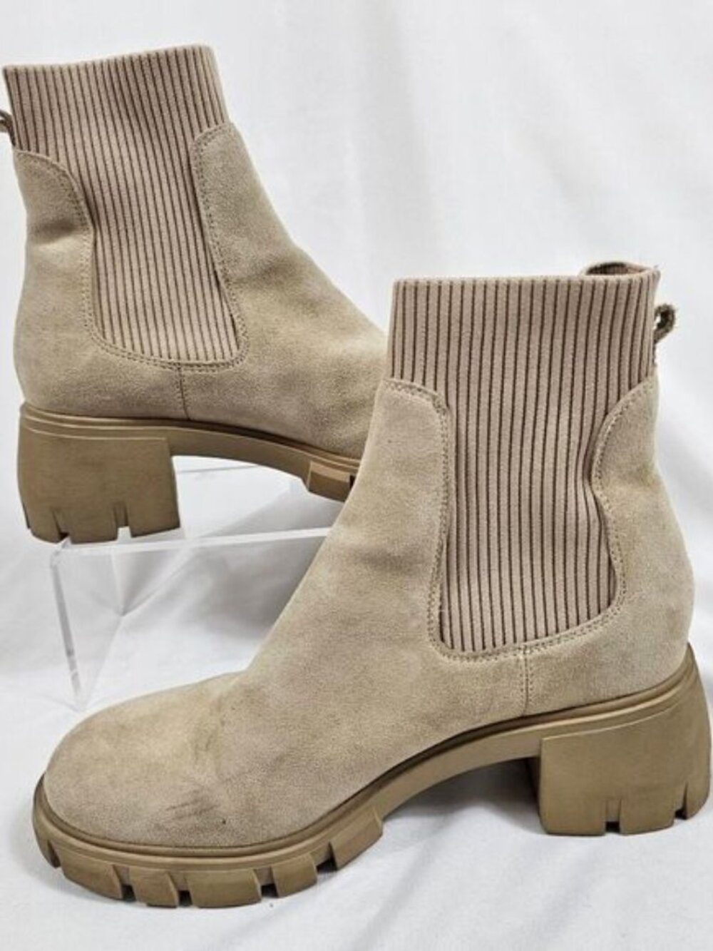 Steve Madden Hayle Boots In Sand Suede - Size 11
